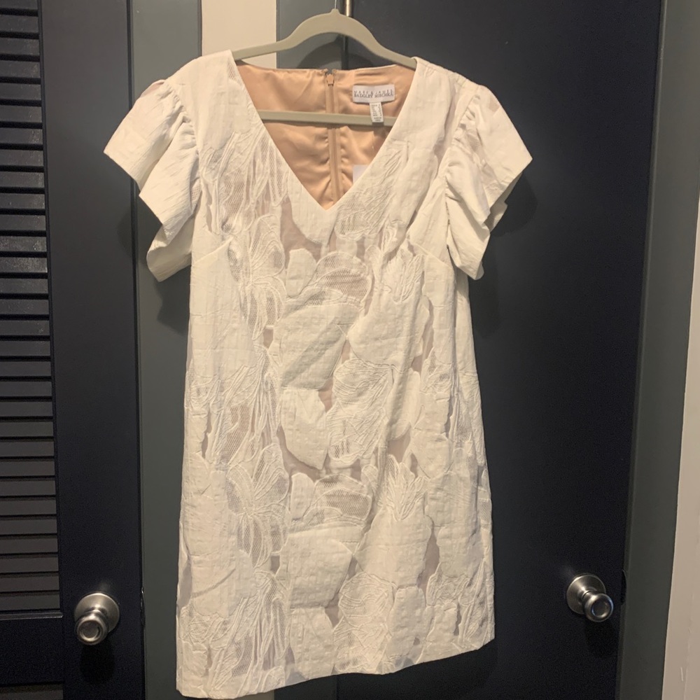 Badgley Mischka White Cocktail Day Dress